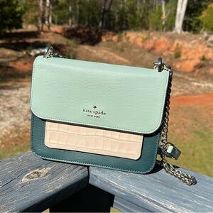 Kate Spade Remi Flap Chain Crossbody, Peacock Sapphire Multi Handbag